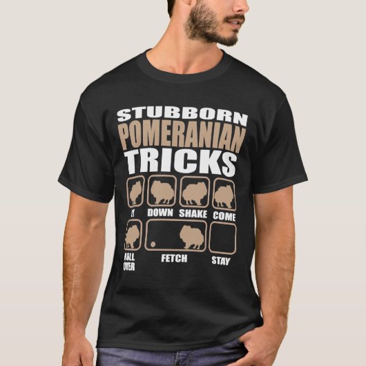 Eigenwijze Pomeranian Trucs Ontwerp T-shirt (Voorkant)