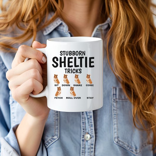 Eigenwijze Sheltie-trucs, grappige Shetland Sheepd Mok
