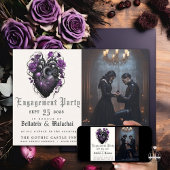 Eigenzinnig diep Paarse Gothic hart en Rozen Kaart