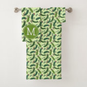 Eigenzinnig feestelijk kerstaugurken patroon bad handdoek (Insitu)