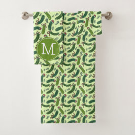 Eigenzinnig feestelijk kerstaugurken patroon bad handdoek