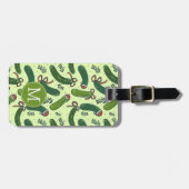 Eigenzinnig feestelijk kerstaugurken patroon bagagelabel (Voorkant horizontaal)