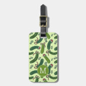 Eigenzinnig feestelijk kerstaugurken patroon bagagelabel (Voorkant verticaal)