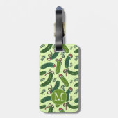 Eigenzinnig feestelijk kerstaugurken patroon bagagelabel (Achterkant verticaal)