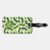 Eigenzinnig feestelijk kerstaugurken patroon bagagelabel (Achterkant horizontaal)