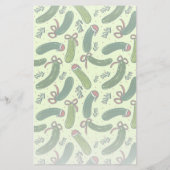 Eigenzinnig feestelijk kerstaugurken patroon briefpapier (Achterkant)