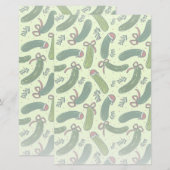 Eigenzinnig feestelijk kerstaugurken patroon briefpapier (Voorkant / Achterkant)