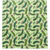 Eigenzinnig feestelijk kerstaugurken patroon douchegordijn (Voorkant)