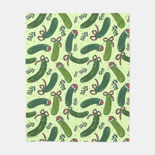 Eigenzinnig feestelijk kerstaugurken patroon fleece deken (Voorkant)