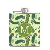 Eigenzinnig feestelijk kerstaugurken patroon heupfles (Voorkant)