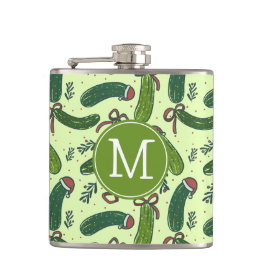 Eigenzinnig feestelijk kerstaugurken patroon heupfles