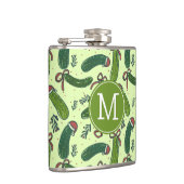 Eigenzinnig feestelijk kerstaugurken patroon heupfles (Rechts)