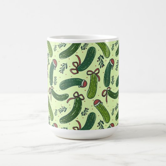 Eigenzinnig feestelijk kerstaugurken patroon koffiemok (Center)