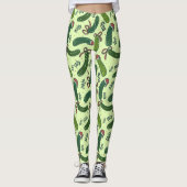 Eigenzinnig feestelijk kerstaugurken patroon leggings (Voorkant)