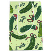 Eigenzinnig feestelijk kerstaugurken patroon medium cadeauzakje (Voorkant)