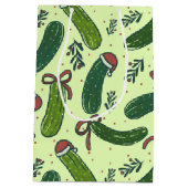 Eigenzinnig feestelijk kerstaugurken patroon medium cadeauzakje (Achterkant)