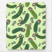 Eigenzinnig feestelijk kerstaugurken patroon muismat (Voorkant)