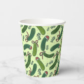 Eigenzinnig feestelijk kerstaugurken patroon papieren bekers (Achterkant)