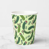 Eigenzinnig feestelijk kerstaugurken patroon papieren bekers (Links)