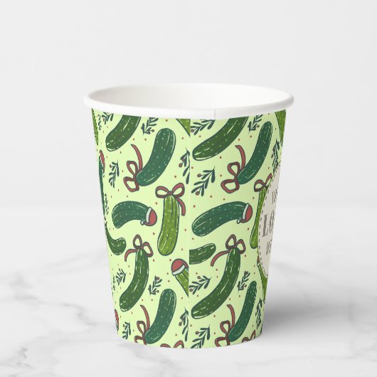 Eigenzinnig feestelijk kerstaugurken patroon papieren bekers (Rechts)
