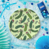 Eigenzinnig feestelijk kerstaugurken patroon papieren bordje (Feest)