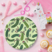 Eigenzinnig feestelijk kerstaugurken patroon papieren bordje (Feest)