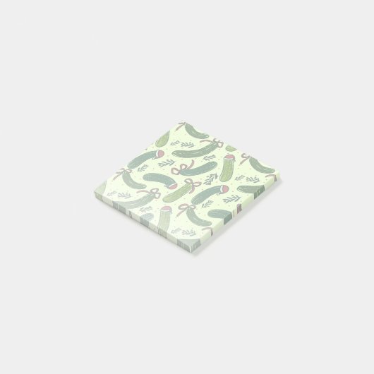 Eigenzinnig feestelijk kerstaugurken patroon post-it® notes (Schuin)