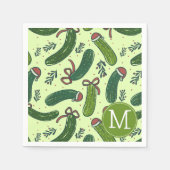 Eigenzinnig feestelijk kerstaugurken patroon servet (Voorkant)