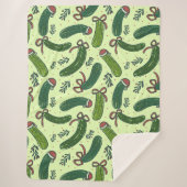 Eigenzinnig feestelijk kerstaugurken patroon sherpa deken (Voorkant)