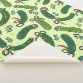 Eigenzinnig feestelijk kerstaugurken patroon sherpa deken (3/4)