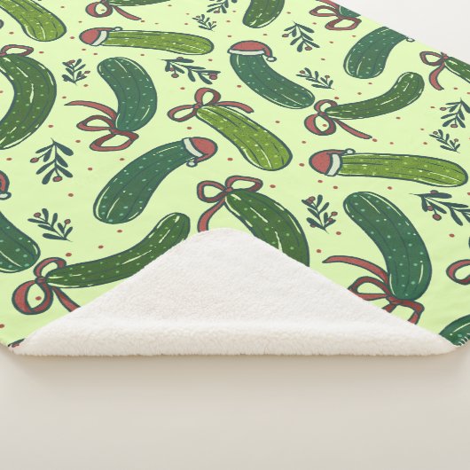 Eigenzinnig feestelijk kerstaugurken patroon sherpa deken (3/4)