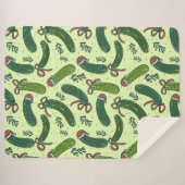 Eigenzinnig feestelijk kerstaugurken patroon sherpa deken (Voorkant (horizontaal))