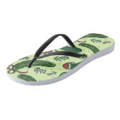 Eigenzinnig feestelijk kerstaugurken patroon teenslippers (Schuin)