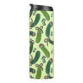 Eigenzinnig feestelijk kerstaugurken patroon thermosbeker (Geroteerd rechts)