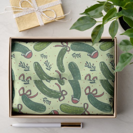 Eigenzinnig feestelijk kerstaugurken patroon tissuepapier (Geschenk)