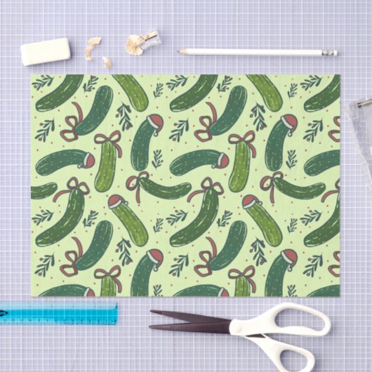 Eigenzinnig feestelijk kerstaugurken patroon tissuepapier (Craft)