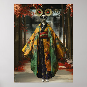 Eigenzinnig Geisha meisje   Digitale kunst Poster