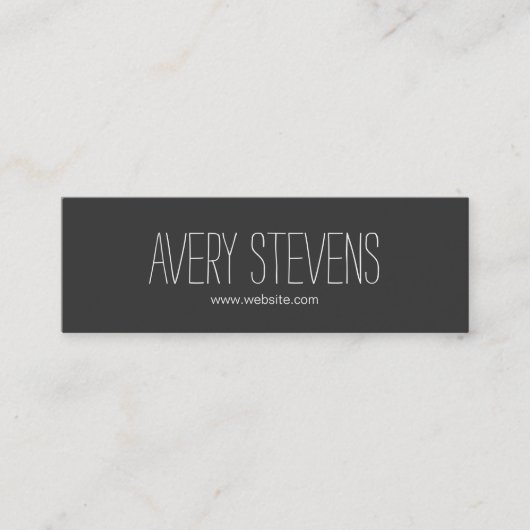 Eigenzinnig, grillig, eenvoudig zwart, minimalisti mini visitekaartje (Voorkant)