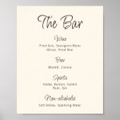 Eigenzinnig Handgeschreven Bruiloft Bar Menu Poster (Voorkant)