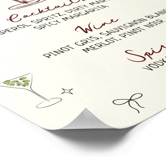 Eigenzinnig handgetekend balkmenu poster (Hoek)