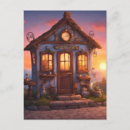 eigenzinnig huisje briefkaart
