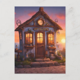 eigenzinnig huisje briefkaart