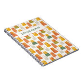 Eigenzinnig kattenpatroon met naam Schattige Notitieboek (Rechterzijde)