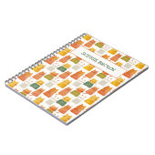 Eigenzinnig kattenpatroon met naam Schattige Notitieboek (Linkerzijde)