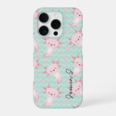 Eigenzinnig Kawaii Axolotl Patroon iPhone Hoesje (Achterkant)