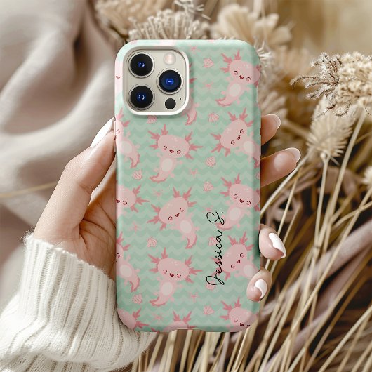 Eigenzinnig Kawaii Axolotl Patroon iPhone Hoesje