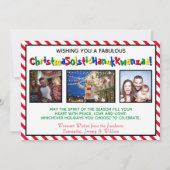 Eigenzinnig leuk drie foto's inclusief grillige feestdagenkaart (Voorkant)