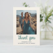 Eigenzinnig Leuk Groen Handschrift Script Bruiloft Bedankkaart (Staand voorkant)