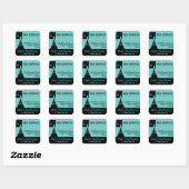 eigenzinnig leuk nieuw adres turquoise vierkante sticker (Vel)