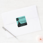 eigenzinnig leuk nieuw adres turquoise vierkante sticker (Envelop)